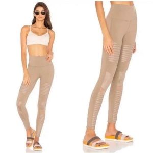 ALO Yoga Moto Tan High Waisted Leggings